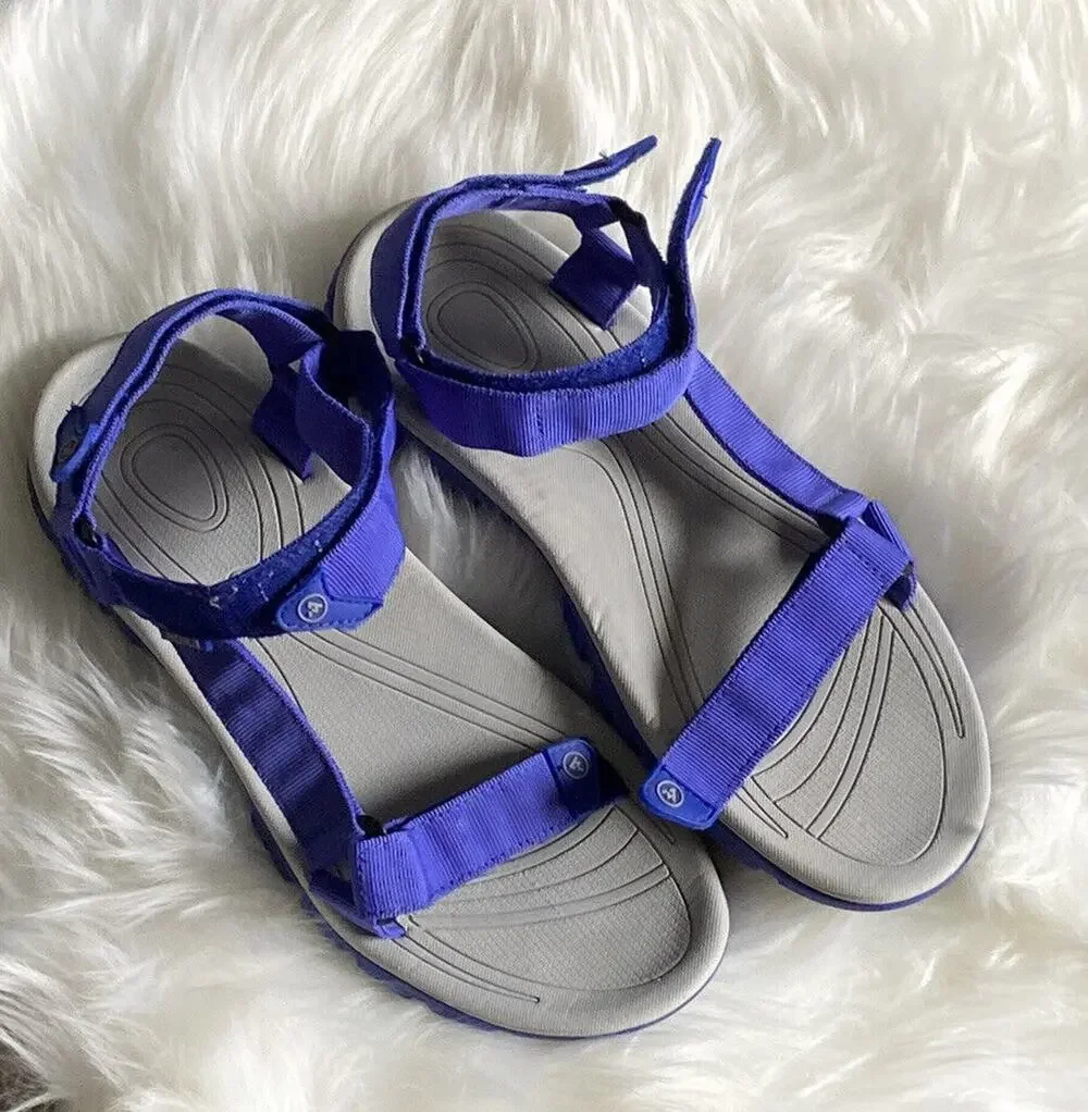 Atika Gray Blue Outdoor Open Toe Sandal Arch Support Hiking Men's Size 11 44